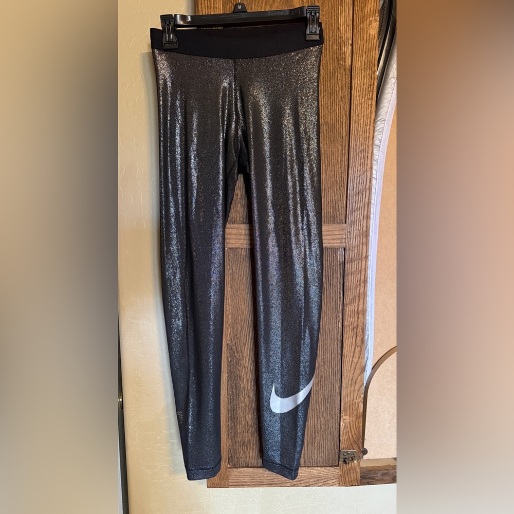 Nike Women's Metallic Black Leggings